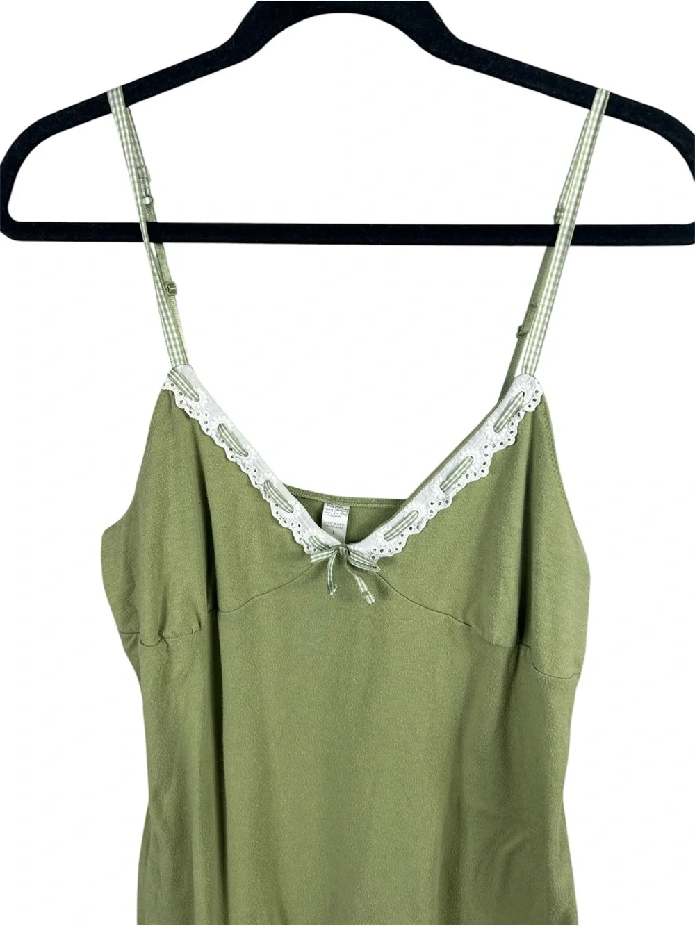 Old Navy Olive Green Lace-Trim Cami Nightgown Size M - Picture 3 of 4
